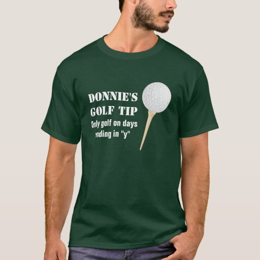 Tip de golf personnalisé Golfer Green T-shirt (Devant)