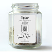 Tip Jar, Aangepaste QR-code Betalen App, Wit Vinyl Sticker