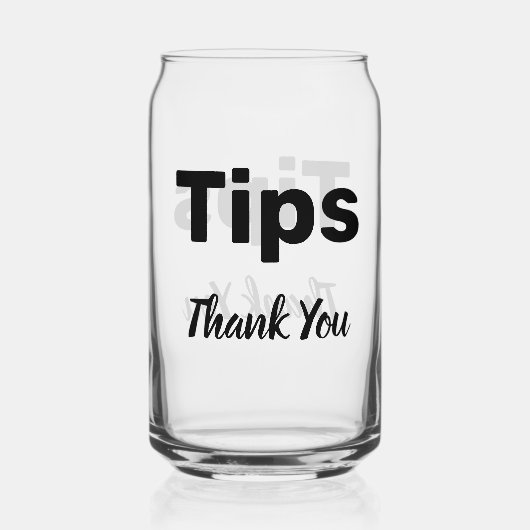 Tip Jar Blikvorm Glas (Voorkant)