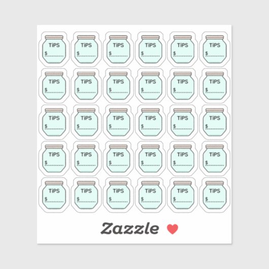 Tip Jar Money Tracking Planner Sticker (Vel)