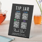 Tip Jar QR Code Venmo PayPal Cashapp Zelle Reclamebord Met Voetstuk (Insitu)