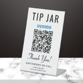 Tip Jar Venmo QR-code Reclamebord Met Voetstuk