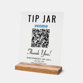 Tip Jar Venmo QR Code Wissen Acryl Bord (Hoek)
