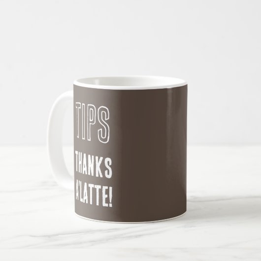 Tip jar voor offee Shop Koffiemok (Voorkant links)