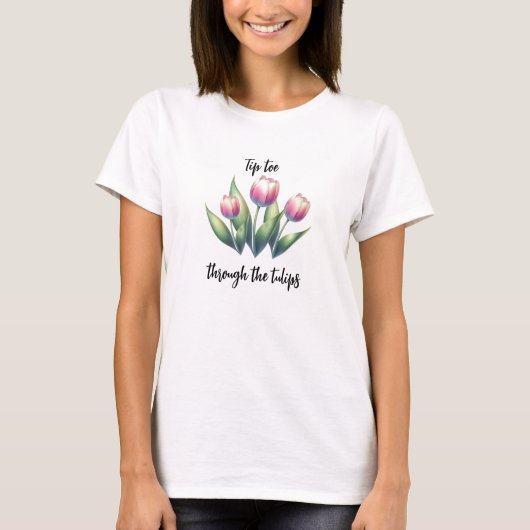 Tip Toe À Travers Le T-Shirt Ombre Tulips (Devant)