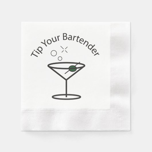 Tip uw barman party-time servet (Voorkant)