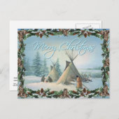TIPI CAMP SQUAW & BOUGHS by SHARON SHARPE Feestdagenkaart (Voorkant / Achterkant)