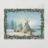 TIPI CAMP SQUAW & BOUGHS by SHARON SHARPE Feestdagenkaart (Voorkant)