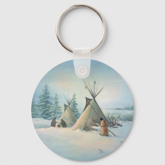 TIPI CAMP SQUAW door SHARON SHARPE Sleutelhanger (Voorkant)
