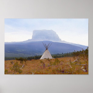 Tipi, Chief Mountain, Glacier National Park Montan Poster