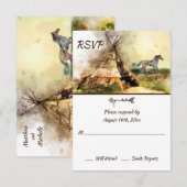 Tipi en Boho Horse Teepee Wedding RSVP Kaartje (Voorkant / Achterkant)