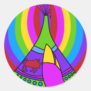Tipi Time-reisticker Ronde Sticker
