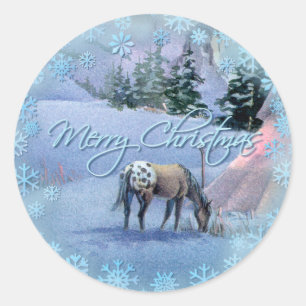 TIPI WINTER APPALOOSA & SNEEUWVLOKKEN VAN SHARON S RONDE STICKER