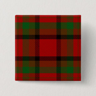 Tipperary County Irish Tartan Vierkante Button 5,1 Cm