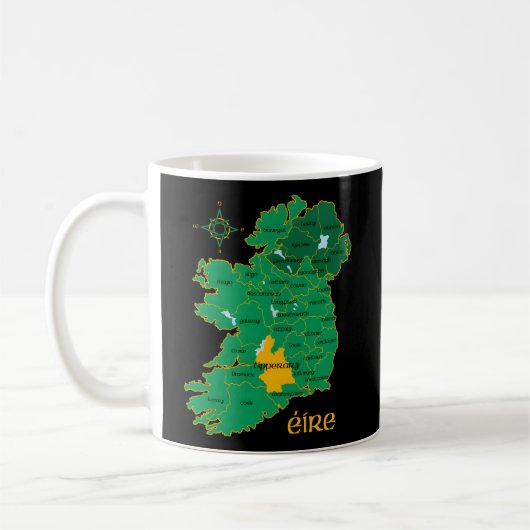 Tipperary Ireland County Kaart Eire Irish Travel Koffiemok (Links)