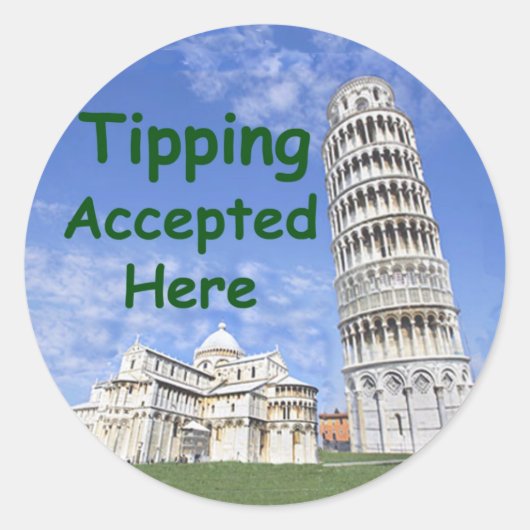 Tipping geaccepteerd hier Sticker (Voorkant)