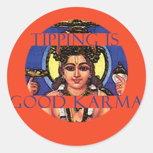 Tipping is een goede Karma Tip Jar Sticker (Voorkant)