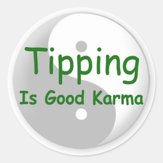 Tipping is een goede karma tip pot sticker (Voorkant)