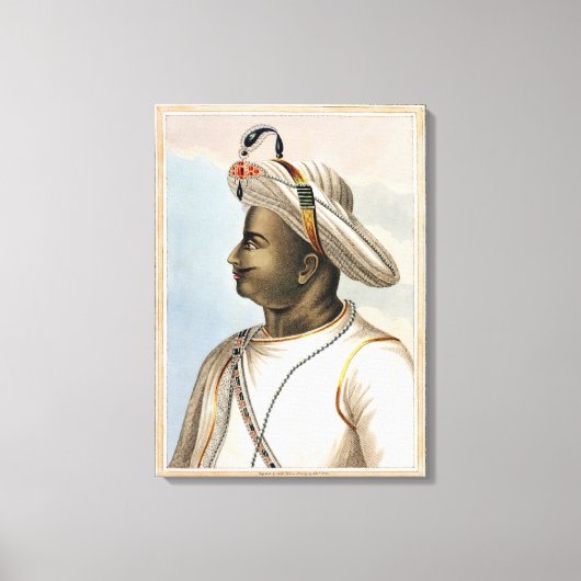 Tippoo Sultan (1749-99) bord uit 'Picturesque Sc Canvas Afdruk (Voorkant)