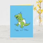 Tippy Lil T-Rex Baby Dinosaur Carte de voeux (Fleur jaune)
