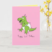 Tippy Lil T-Rex Baby Dinosaur Carte de voeux migno (Fleur jaune)