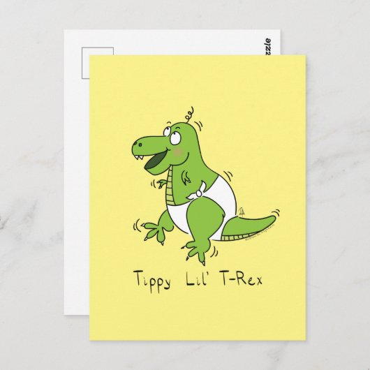 Tippy Lil T-Rex Baby Dinosaur Funny Briefkaart (Voorkant / Achterkant)