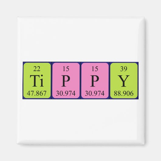 Tippy periodieke lijstnaam magnet magneet (Voorkant)