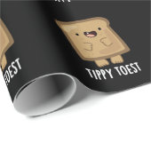 Tippy Toest Funny Tippy Toast Pun Dark BG Cadeaupapier (Rol Hoek)