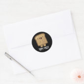 Tippy Toest Funny Tippy Toast Pun Dark BG Ronde Sticker (Envelop)