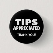 Tips gewaardeerd bedankt ronde button 3,2 cm (Voorkant)