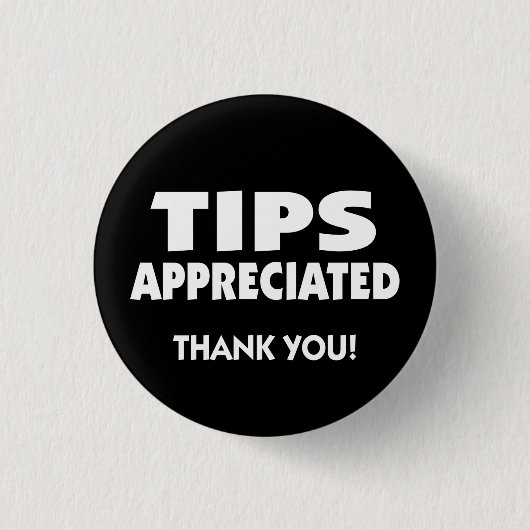 Tips gewaardeerd bedankt ronde button 3,2 cm (Voorkant)