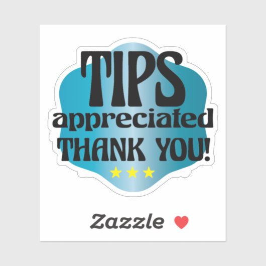 Tips gewaardeerd Dank u Sticker (Vel)