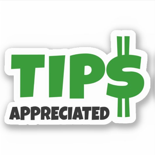 Tips gewaardeerd sticker (Voorkant)