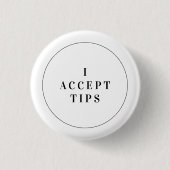 Tips Hospitality Button Tipping Badge Mini Pin (Voorkant)