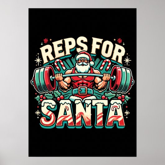 Tips voor de Kerstman - Funny Christmas Fitness Poster (Voorkant)