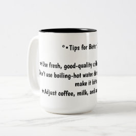 Tips voor koffie tweekleurige koffiemok