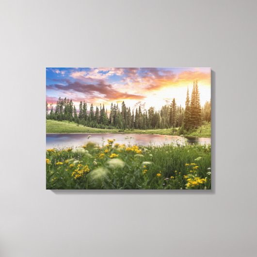 Tipsoo Lake of Mt. Rainier Canvas Afdruk (Voorkant)