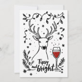 Tipsy and Bright Deer Feestdagenkaart (Voorkant)