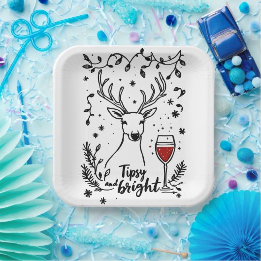 Tipsy and Bright Deer Papieren Bordje (Feest)