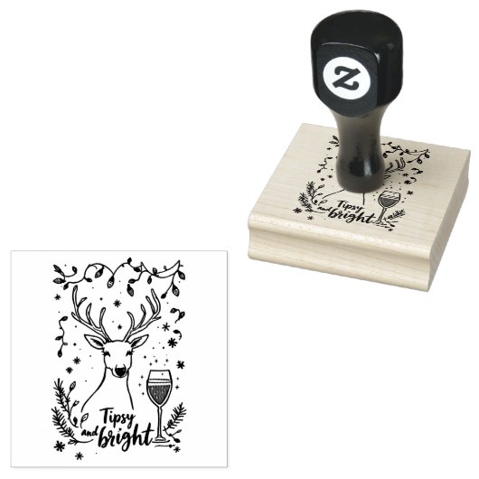 Tipsy and Bright Deer  Rubberstempel (Gestempeld)