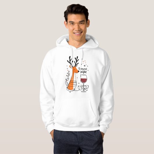 Tipsy and Bright Reindeer  Hoodie (Voorkant volledig)