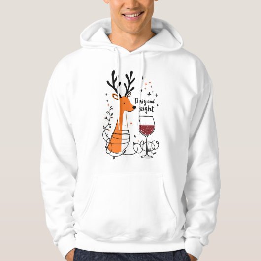 Tipsy and Bright Reindeer  Hoodie (Voorkant)