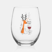 Tipsy and Bright Reindeer Wijnglas Zonder Voet (Voorkant)