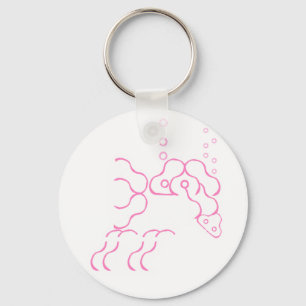 Tipsy, Drink roze olifant Button Sleutelhanger