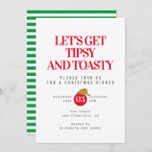 Tipsy en Toasty kerstdiner uitnodiging (Voorkant / Achterkant)