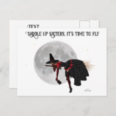 Tipsy heks op vliegend Briefkaart (Voorkant / Achterkant)