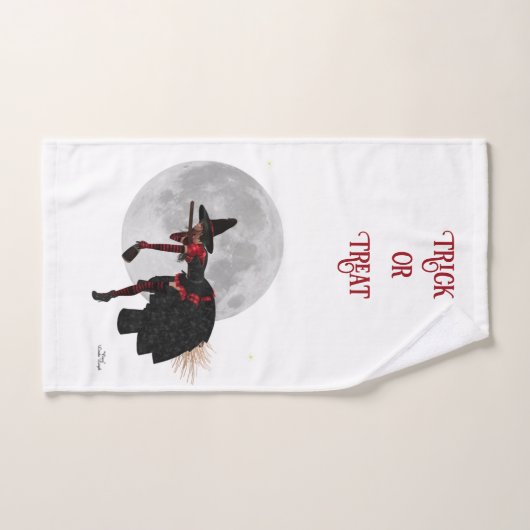 Tipsy heks op vliegende bezem handdoek (Handdoek)