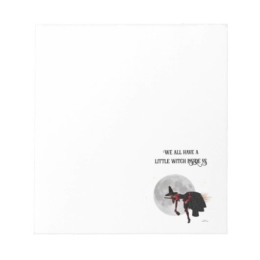 Tipsy heks op vliegende bezem Notitieblok (Voorkant)