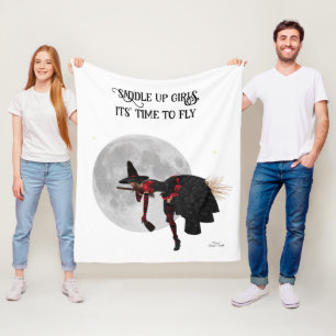 Tipsy heks op vliegende rugzak fleece deken