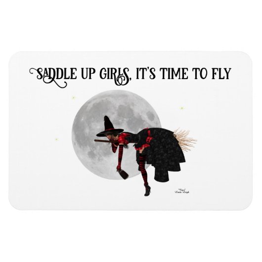 Tipsy heks op vliegende ruimte Flexibel magneet (Horizontaal)